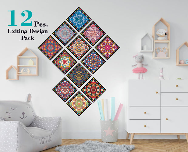 12 pcs Kitchen Oil-proof Stickers High Temperature Wall Stickers
